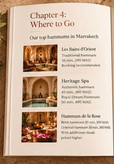 Marrakech guide Chapter 4 where to go hammam recommendations